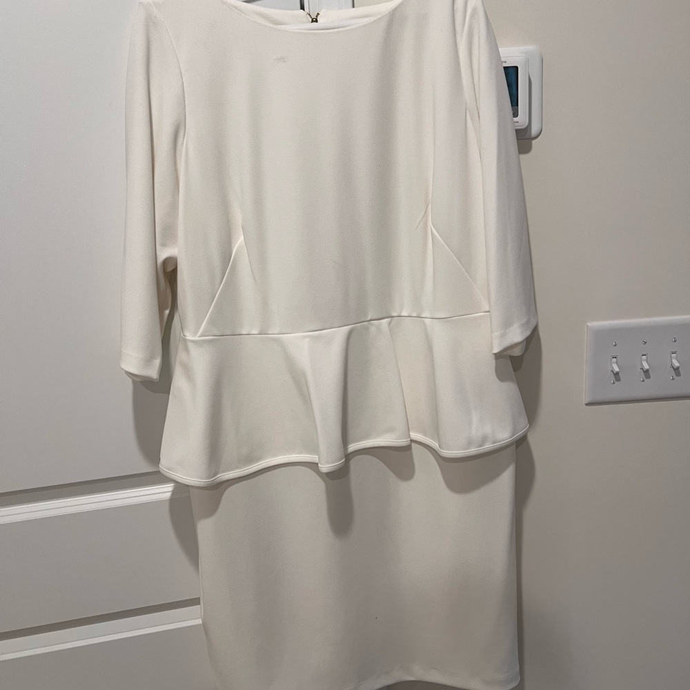 Elegant Cream Peplum Dress
